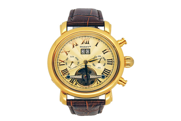 经久不衰黄金个性石英手表批量生产 稳达时厂家定制