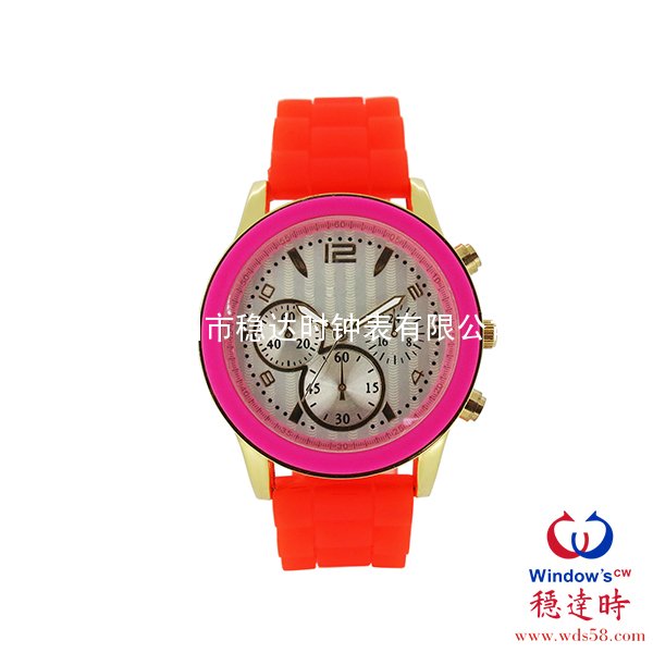 流行红色硅胶带手表