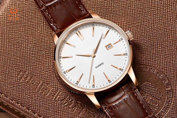 复古棕色款礼品定制手表-稳达时手表厂